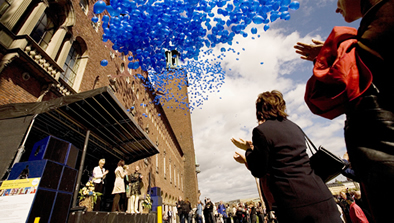 Ballongutsläpp på EU-dagen